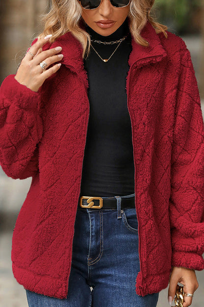 Veste en peluche de luxe, aspect diamant