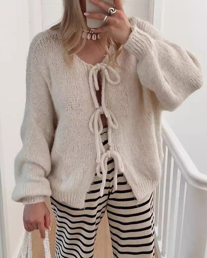 Gilet Femme Chic Décontracté à Lacets