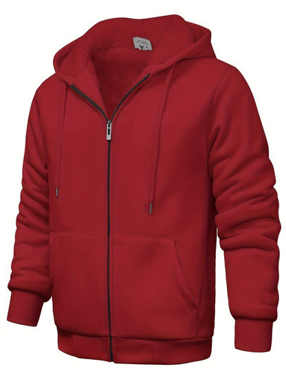 Pull à capuche uni avec fermeture éclair moderne