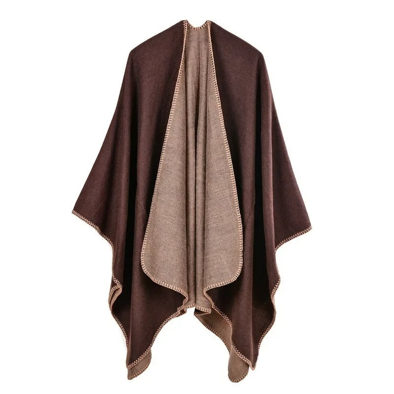 Poncho doux femme élégant surdimensionné