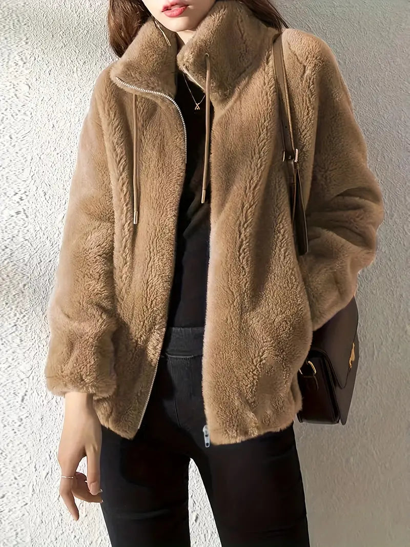 Teddy Mantel Oversized Weich Fleece Winterjacke - IdealeKleiden