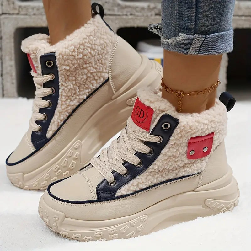 Bottes d'hiver pour femmes doublées polaire chaudes