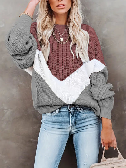 Pull col rond à manches longues pour femme