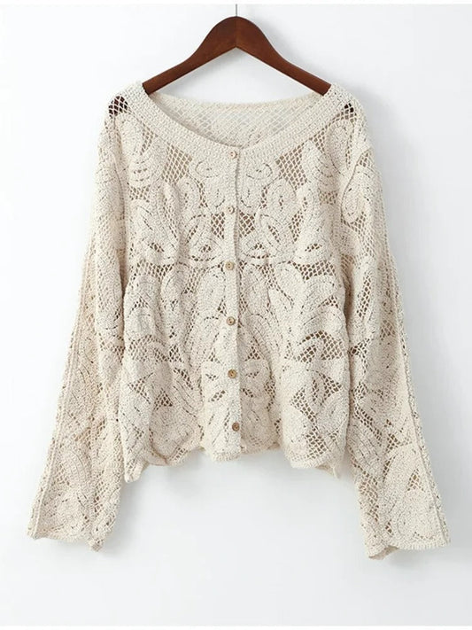 Handgefertigte Strickjacke Elegantes Design - IdealeKleiden