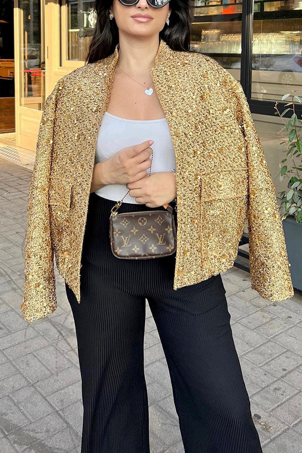 Veste à petit col montant élégante pour femme