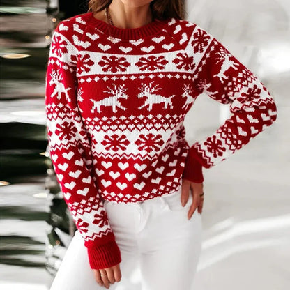 Weihnachtspullover Damen Warm Fleece - IdealeKleiden