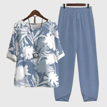 Ensemble deux pièces femme à motif floral été