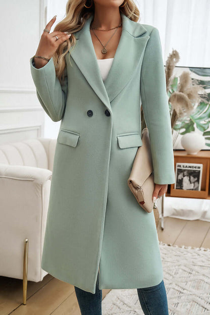 Élégant long manteau croisé design de luxe