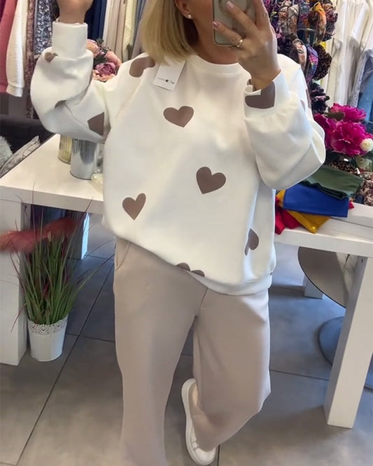 Damenschal Herz Muster Pullover - IdealeKleiden