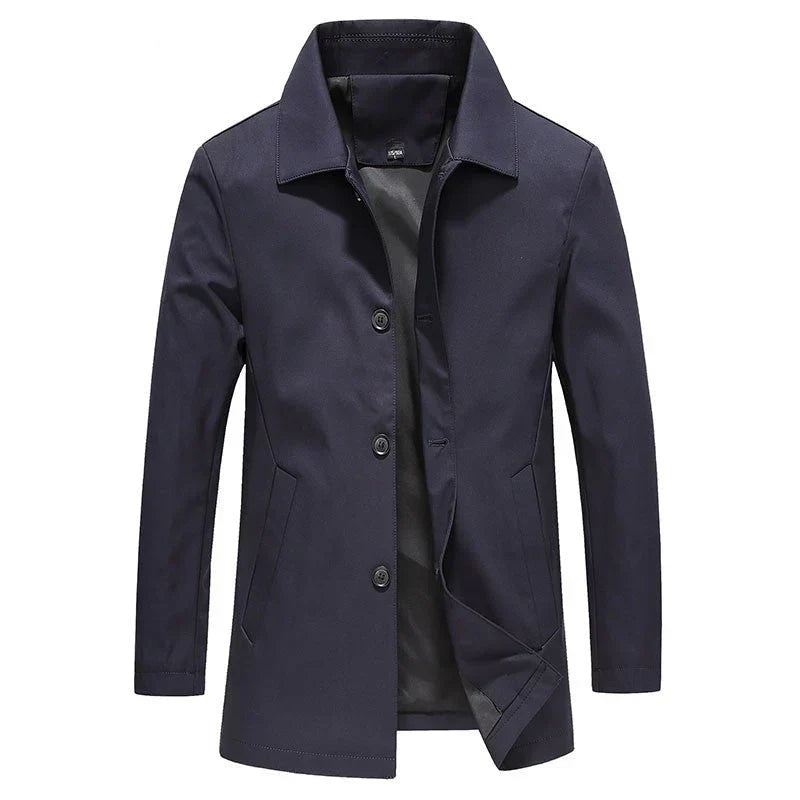 Trench-coat homme élégant en coton avec boutons