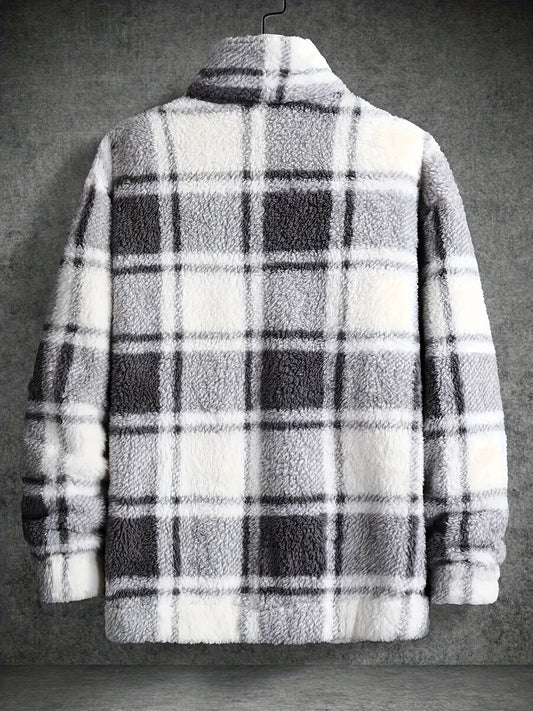 Flanelljacke Karomuster Warm Polyester Fleece - IdealeKleiden