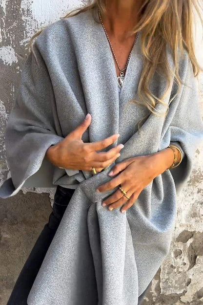Veste élégante pour femme col en V coupe cape