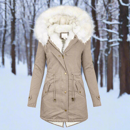 Parka veste pour femme, fourrure synthétique, doublée, avec capuche