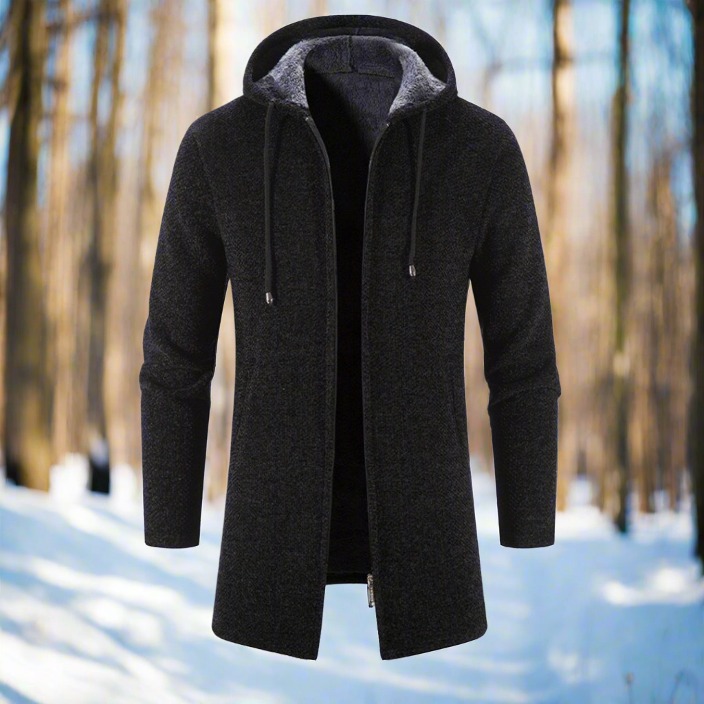 Veste d'hiver mi-longue à capuche chaude et isolée