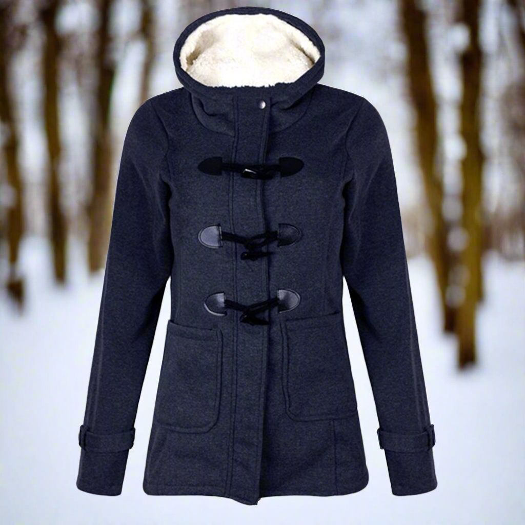 Manteau en laine chaud avec capuche doublée polaire
