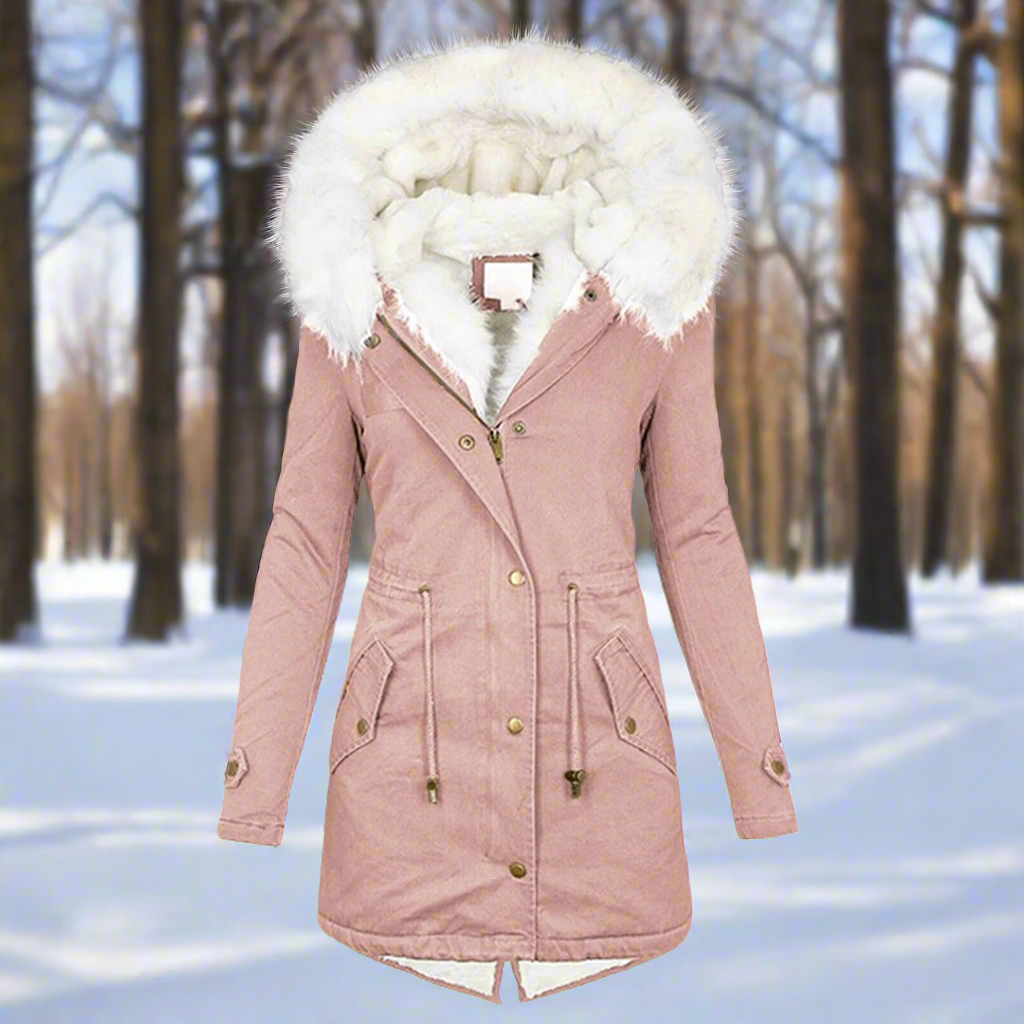 Parka veste pour femme, fourrure synthétique, doublée, avec capuche