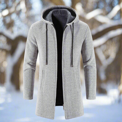 Veste d'hiver mi-longue à capuche chaude et isolée