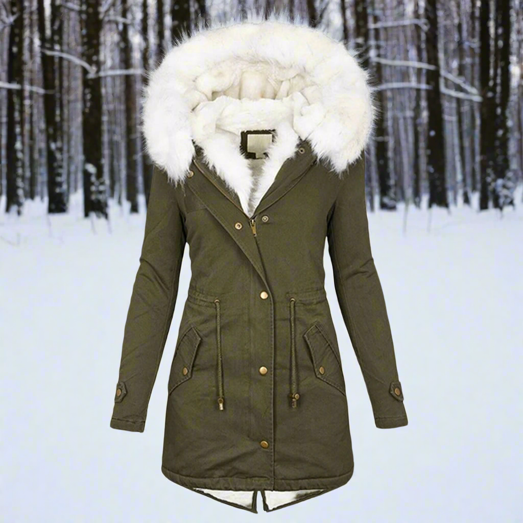 Parka veste pour femme, fourrure synthétique, doublée, avec capuche
