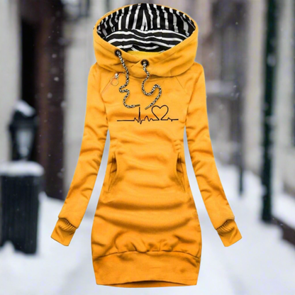 Robe sweat à manches longues avec capuche confortable