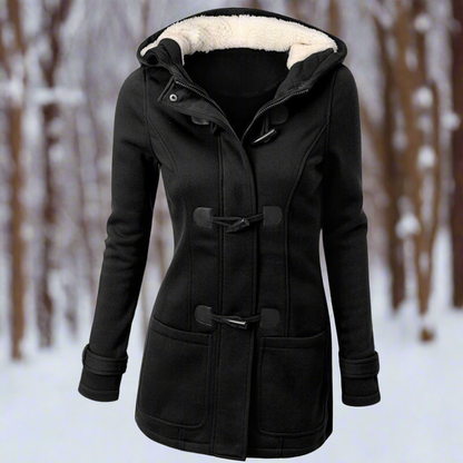 Manteau en laine chaud avec capuche doublée polaire