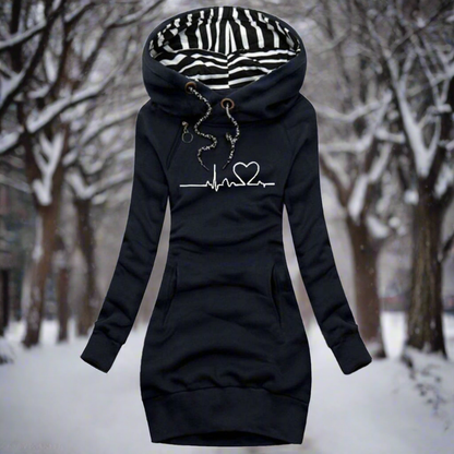 Robe sweat à manches longues avec capuche confortable