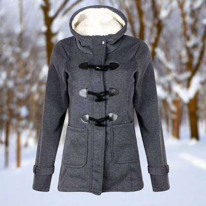 Manteau en laine chaud avec capuche doublée polaire