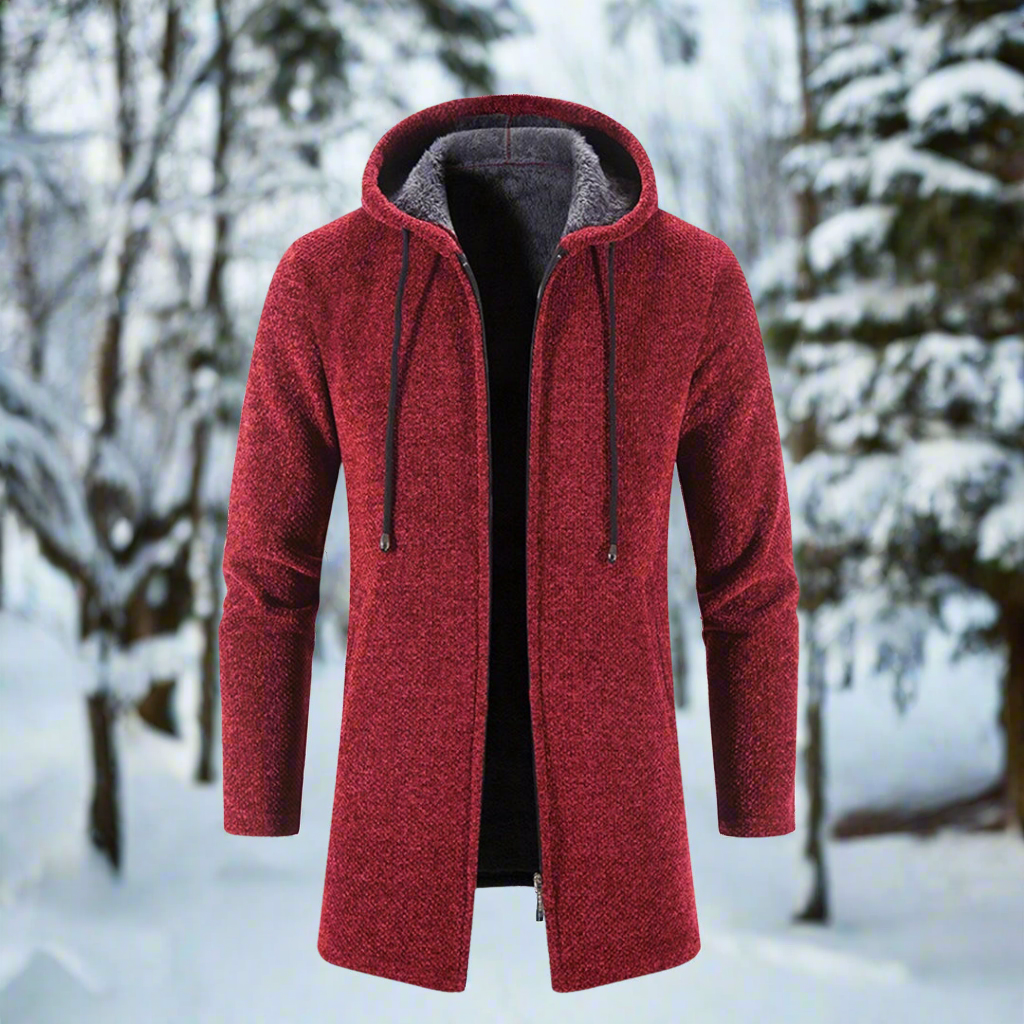 Veste d'hiver mi-longue à capuche chaude et isolée