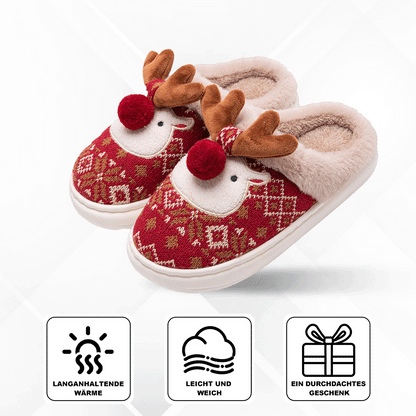 Pantoufles de Noël Renne Douces et Chaudes