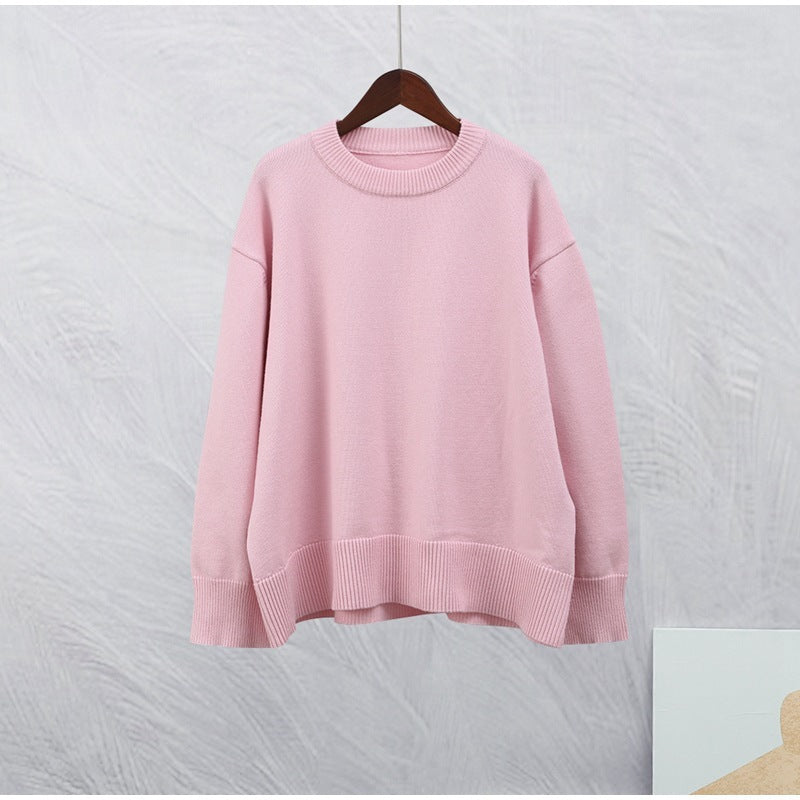 Pull-over doux pour femmes, col rond