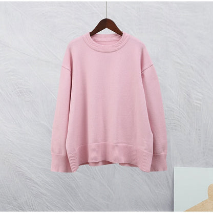Pull-over doux pour femmes, col rond