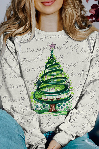 Pull de Noël Manches longues Imprimé contrastant