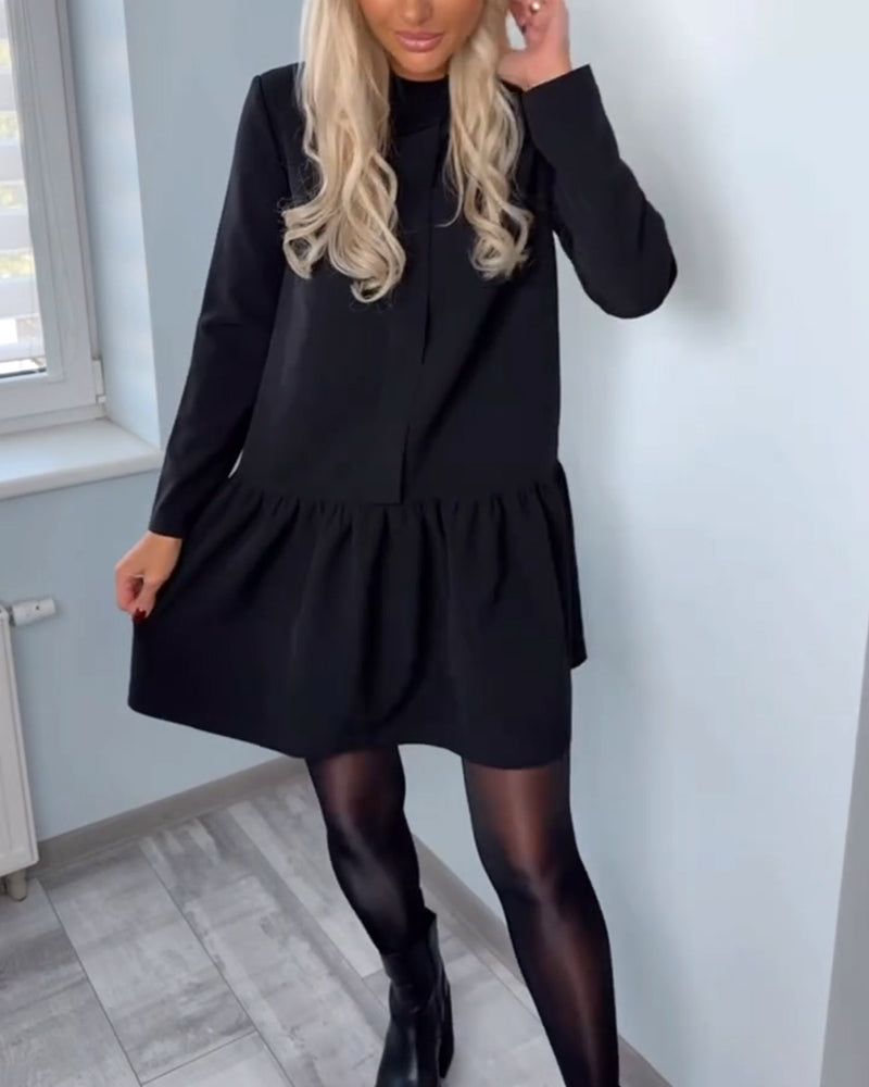 Vêtements élégants | Robe longue plissée à manches longues pour femme