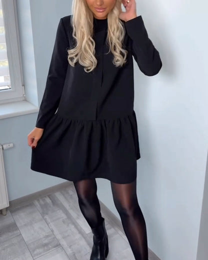 Vêtements élégants | Robe longue plissée à manches longues pour femme