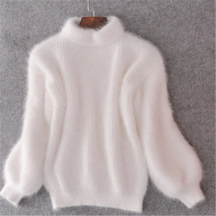 Pull col roulé doux femme mohair