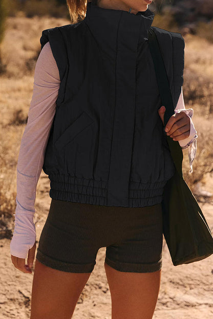 Veste sans manches tendance avec col montant