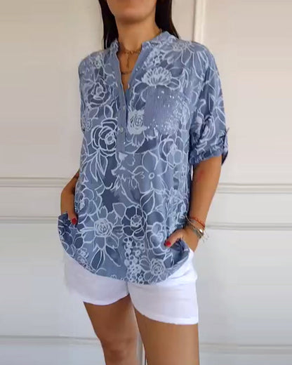 Robe femme encolure en V imprimée été