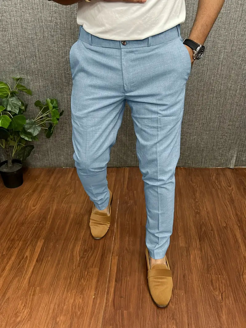 Pantalon de costume semi-formel pour homme, élégant