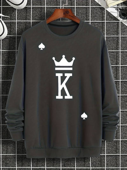 Pull-over homme motif «King» tendance