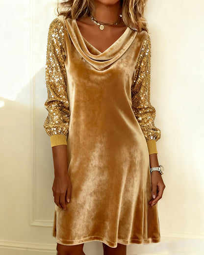 Robe de soirée luxe velours paillettes