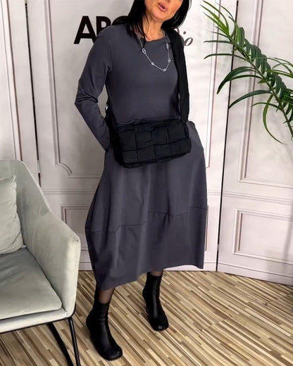 Robe décontractée col rond mode femme