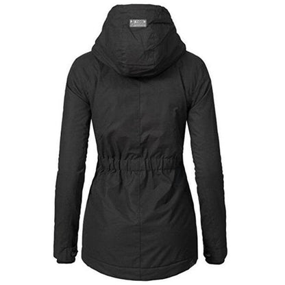 Damen Winterparka Slim Fit Kapuze - IdealeKleiden