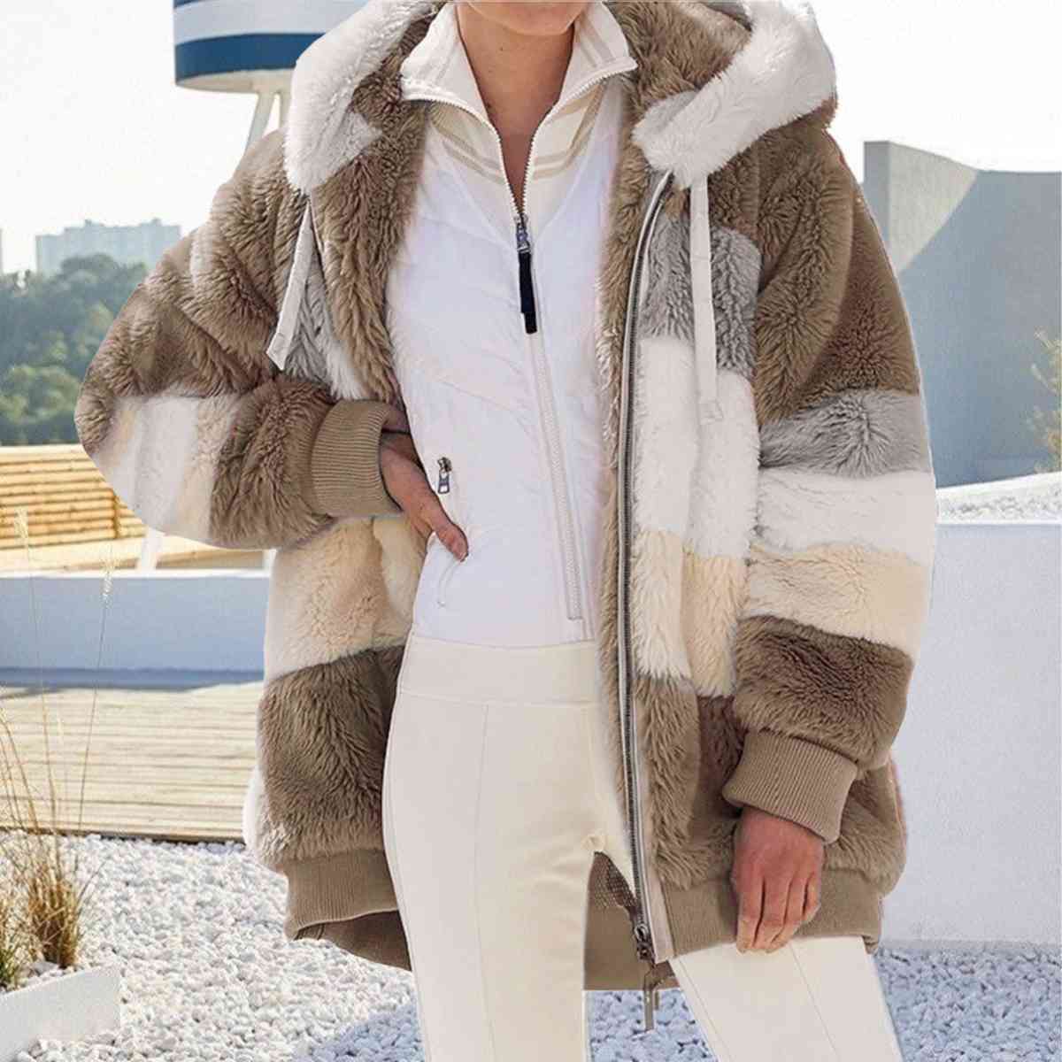 Veste à capuche tendance design Color Block