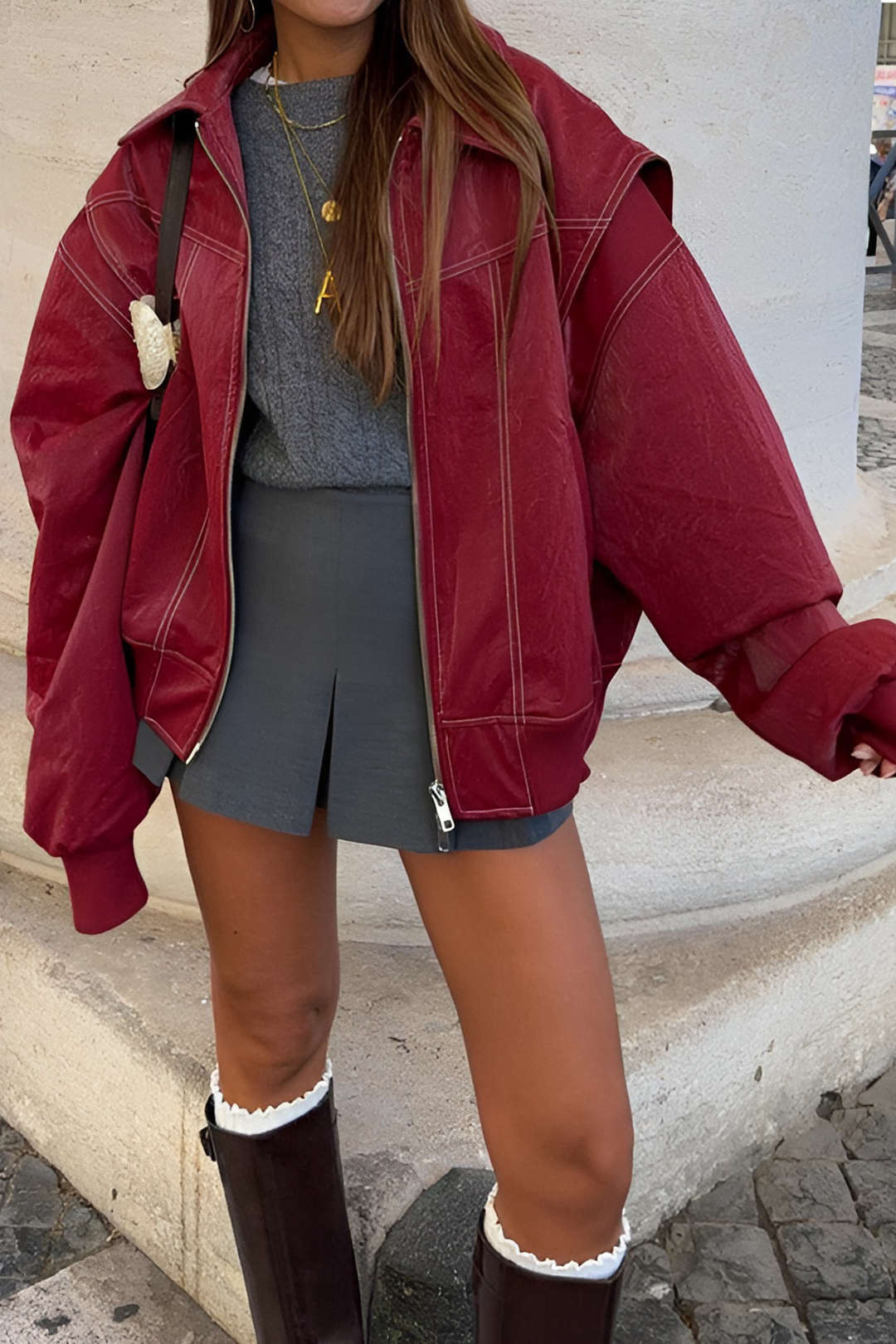 Robe élégante unie à fermeture éclair pour femme
