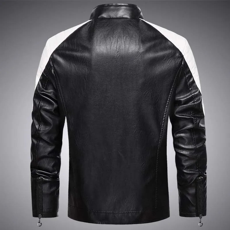Simon - Blouson en cuir pour homme style motard moderne
