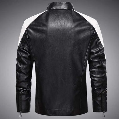 Simon - Blouson en cuir pour homme style motard moderne