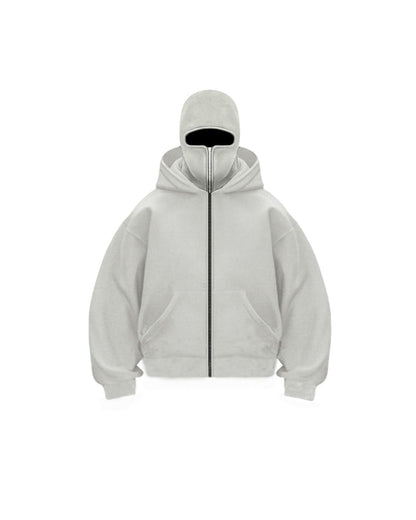 Veste à capuche chaude double capuche fermeture éclair