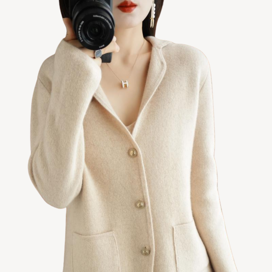 Cardigan en laine pour femmes boutons élégants