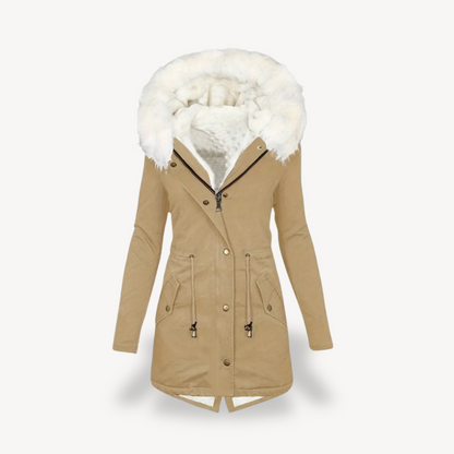 Parka en fausse fourrure pour femme, manteau d'hiver