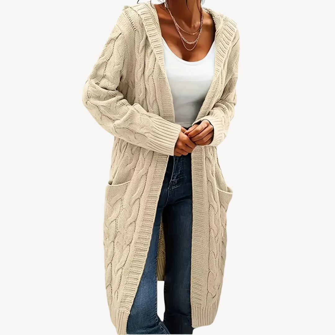 Cardigan à capuche confortable et chaud