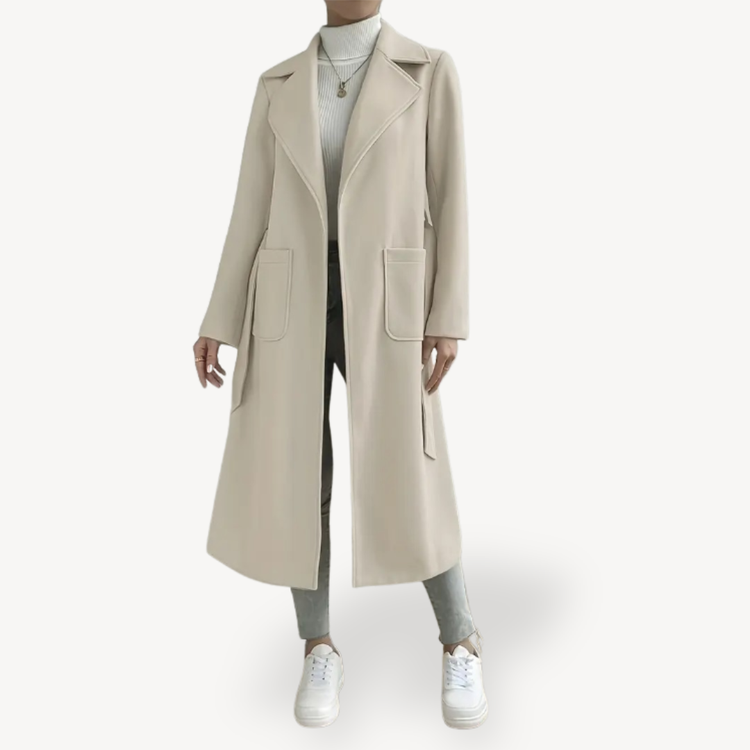 Élégant manteau long pour femmes avec poches